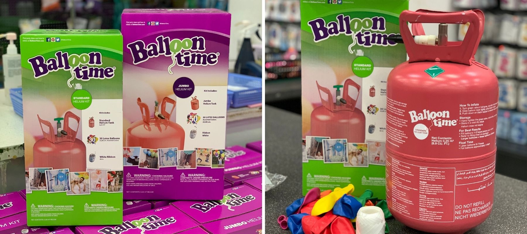 150 Balloon Helium Gas Kit. Helium balloon gas, balloons & ribbons D.I.Y